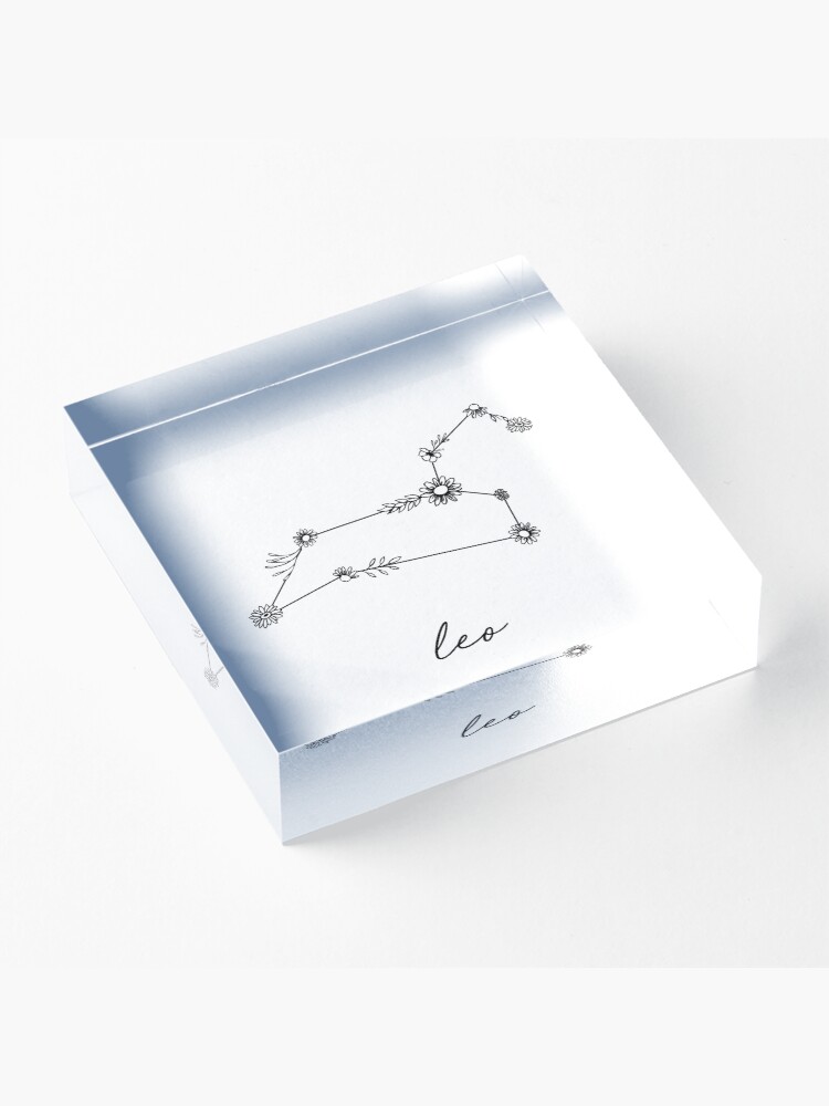 Alternate view of Leo Zodiac Wildflower Constellation Acrylic Block