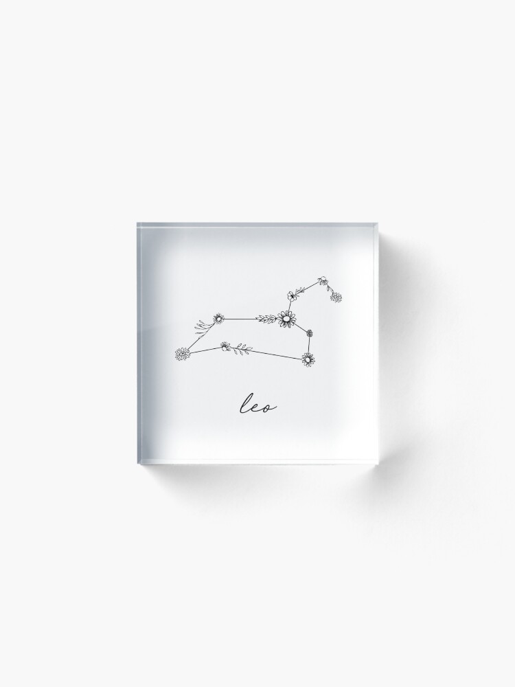 Alternate view of Leo Zodiac Wildflower Constellation Acrylic Block