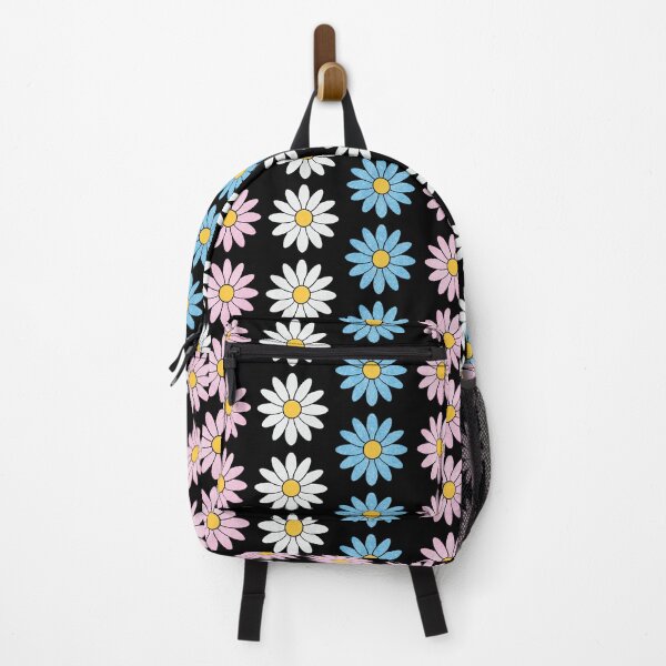 Item preview, Cotton Candy Daisies, black background designed and sold by chromacove.