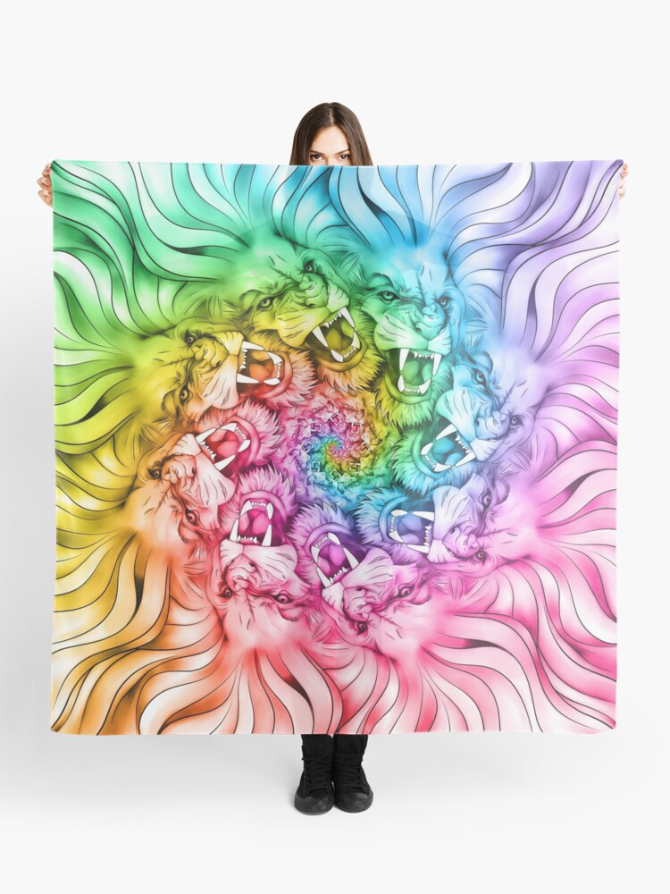 Panuelo Orgullo De Los Leones Orgullo Gay Orgulloso Diseno Del Orgullo Lgbt Bandera Gay Arcoiris Leon De Colores Rugido Loudly Cat Mandala Art De Dooodlegod Redbubble