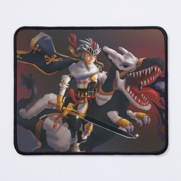 Item preview, A knight holding a shining black sword riding a dragon which shoots fireball from its mouth designed and sold by VinLoveArtworks.