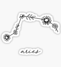 Aries Zodiac Wildflower Constellation Sticker