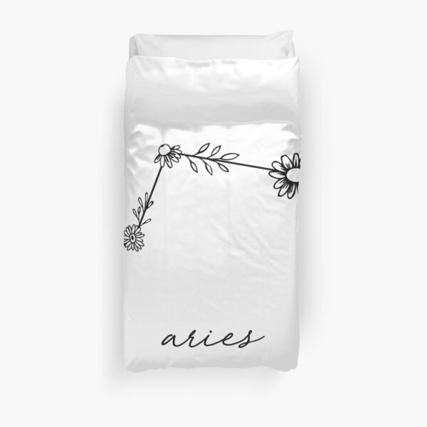 Constelación de flores silvestres del zodiaco Aries Funda nórdica