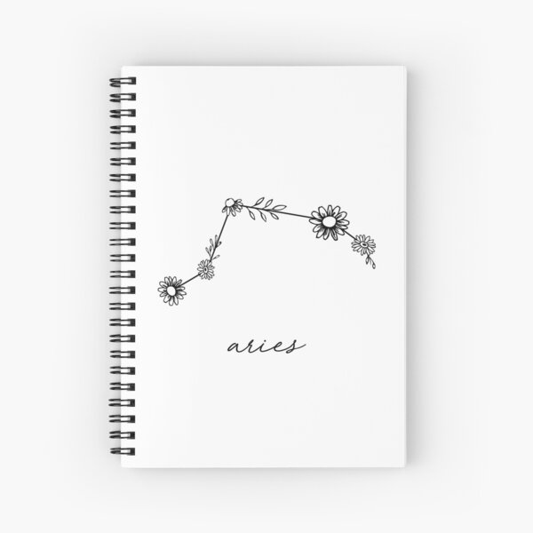 Aries Zodiac Wildflower Constellation Spiral Notebook For Sale By Aterkaderk Redbubble 