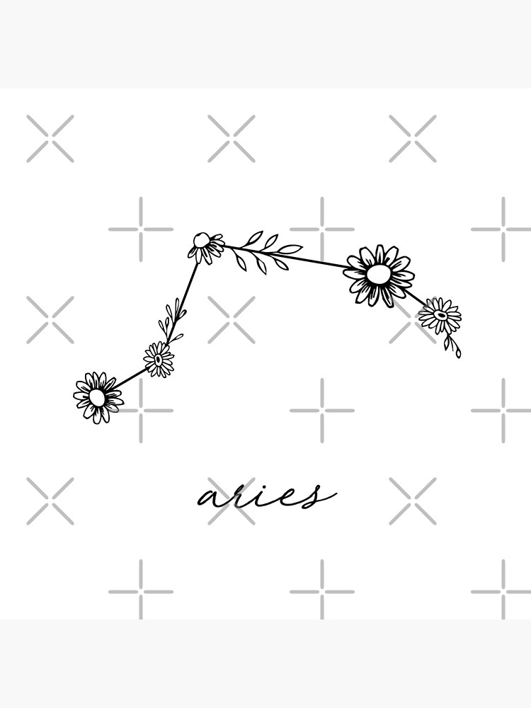 Aries Zodiac Wildflower Constellation by aterkaderk