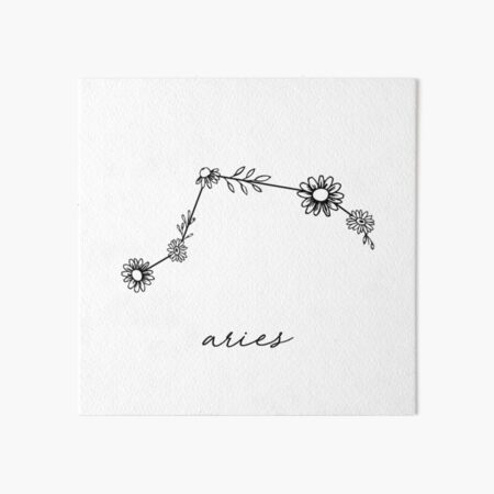 Aries Zodiac Wildflower Constellation Art Board Print