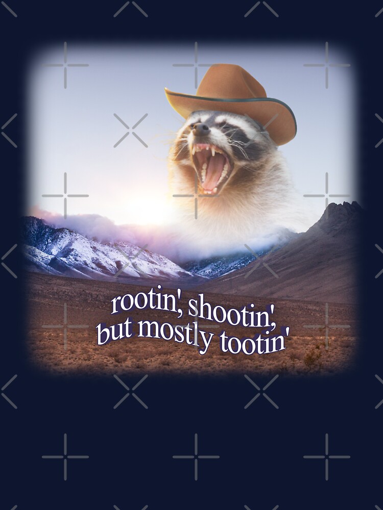 Imagen 7 de 7, Camiseta clásica con la obra rootin shootin pero sobre todo tootin vaquero mapache arte de la palabra, diseñada y vendida por snazzyseagull.