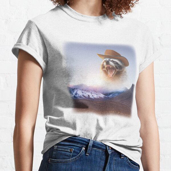 cowboy raccoon word art Classic T-Shirt