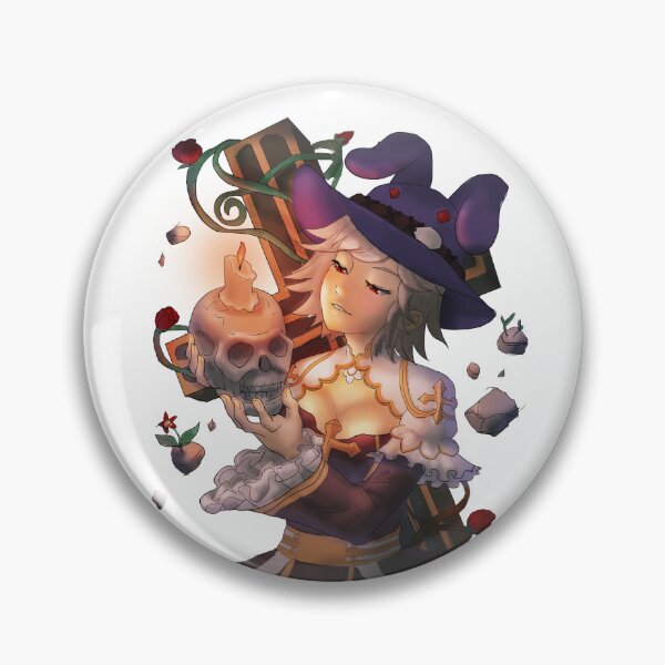 Item preview, An evil witch/archbishop lady holding a skull and staring at the candlelight with a big black cross designed and sold by VinLoveArtworks.
