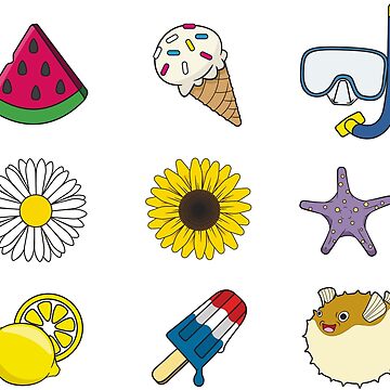 Summer Fun Stickers Sticker for Sale by KitschyKorner