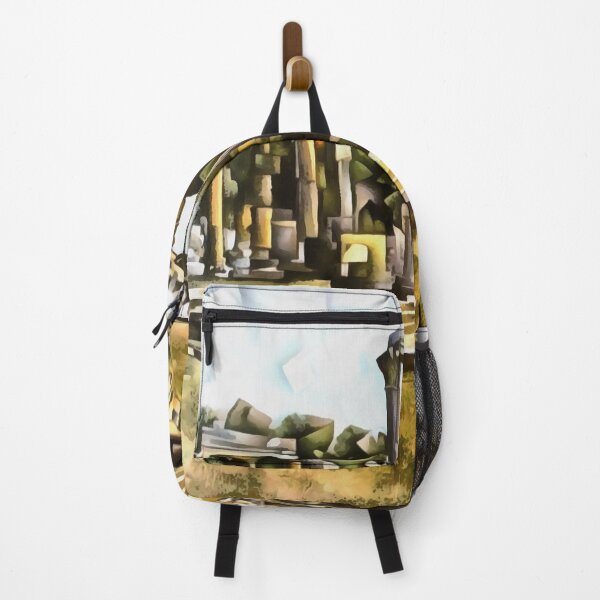 Item preview, Ancient Roman Temple Ruins Geometric Style Art designed and sold by taiche.