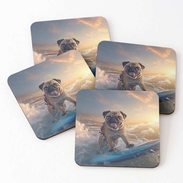 Item preview, Surfing Pug designed and sold by ebrawne.