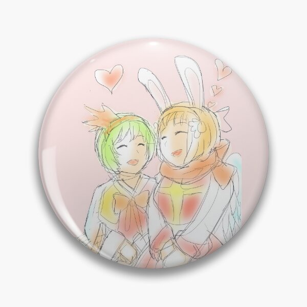 Item preview, A bunny girl and a short green hair girl laughing together on Valentine's Day designed and sold by VinLoveArtworks.