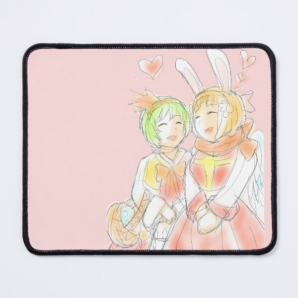 Item preview, A bunny girl and a short green hair girl laughing together on Valentine's Day designed and sold by VinLoveArtworks.