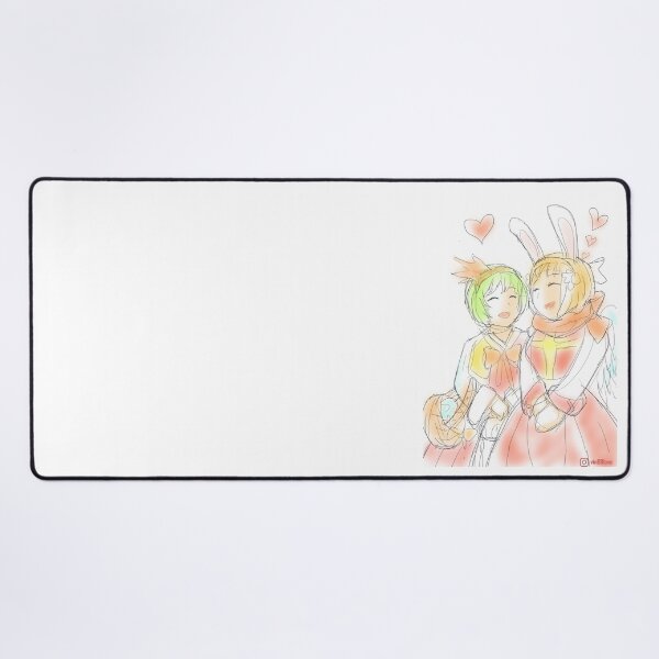 Item preview, A bunny girl and a short green hair girl laughing together on Valentine's Day designed and sold by VinLoveArtworks.