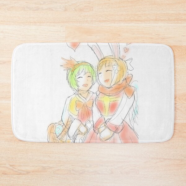 Item preview, A bunny girl and a short green hair girl laughing together on Valentine's Day designed and sold by VinLoveArtworks.