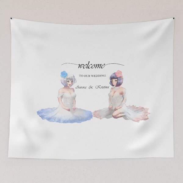 Item preview, Short-hair Girls in Wedding dresses in anime version (white background) designed and sold by VinLoveArtworks.