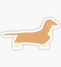 dachshund fawn and cream silhouette Sticker