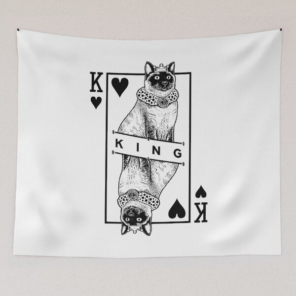Item preview, Siamese Cat Lover King Of Hearts Funny Pop Art designed and sold by GrandeDuc.