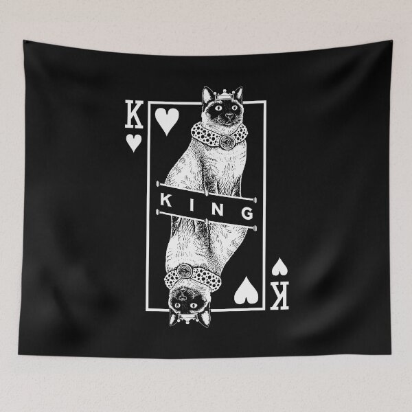 Item preview, Siamese Cat Lover King Of Hearts Funny Pop Art designed and sold by GrandeDuc.