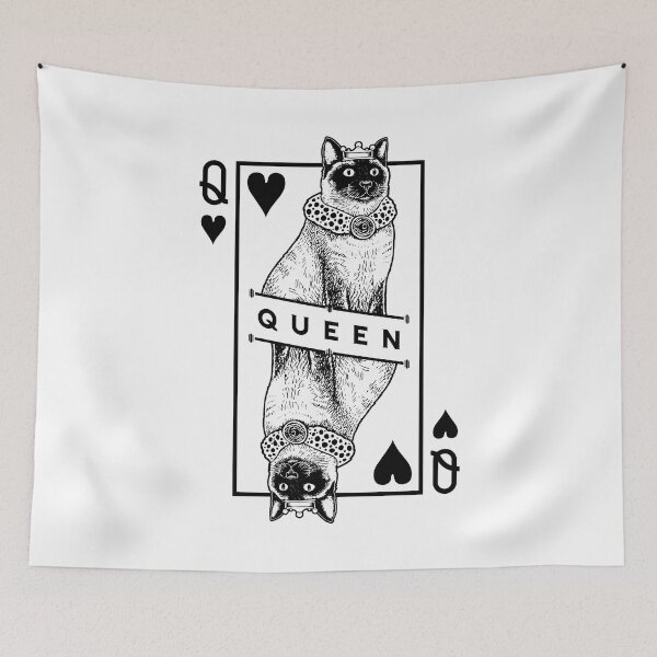 Item preview, Siamese Cat Lover Queen Of Hearts Funny Pop Art designed and sold by GrandeDuc.