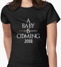 A Baby is Coming 2018 to the Royal Throne Sword Women's Fitted T-Shirt