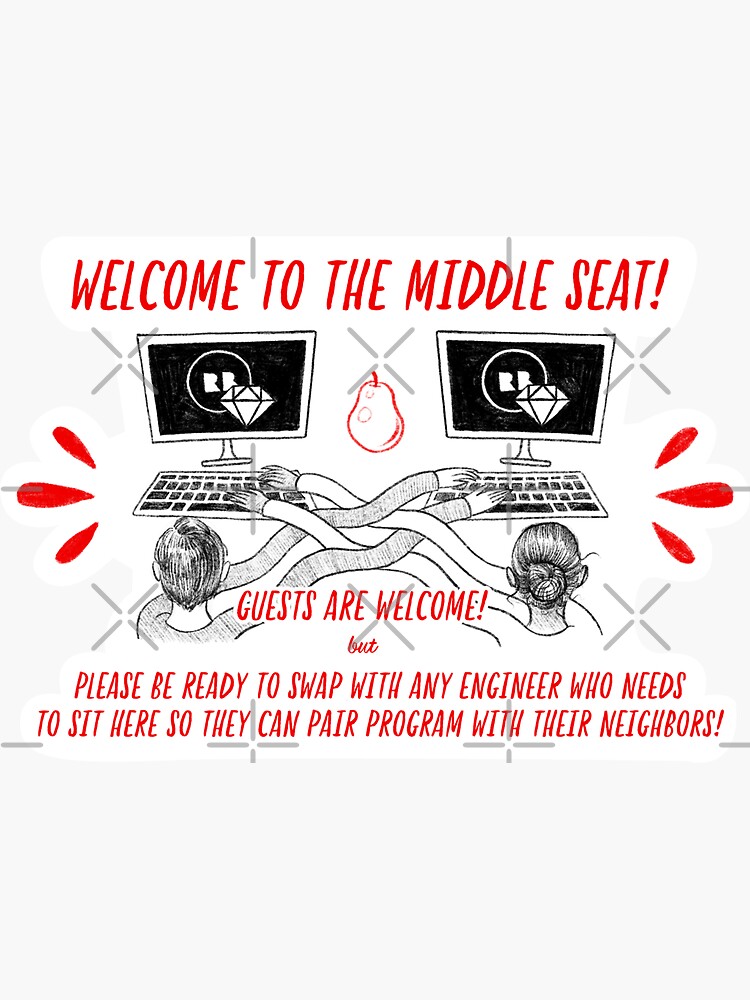 Sticker for Redbubble Engineering: Middle Seat by nykiway