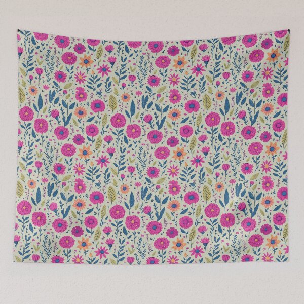 Item preview, colourful minimalistic flower field pattern designed and sold by 9CreativeCorner.