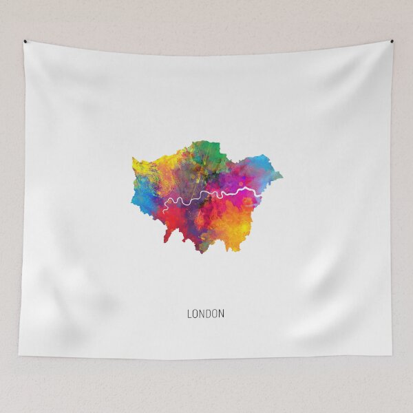 Artikelvorschau, London Watercolor Map entworfen und verkauft von ArtPrints.