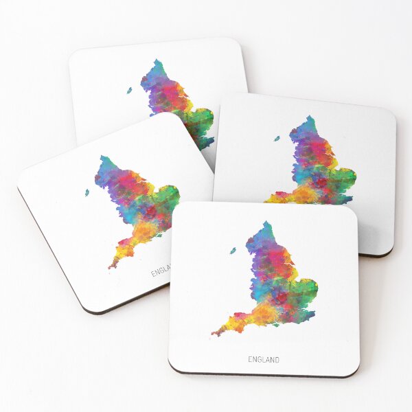 Item preview, England Watercolor Map designed and sold by ArtPrints.