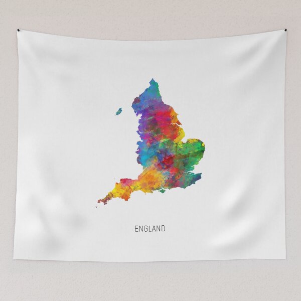 Item preview, England Watercolor Map designed and sold by ArtPrints.