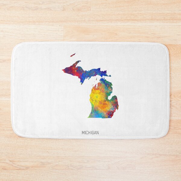 Artikelvorschau, Michigan Watercolor Map entworfen und verkauft von ArtPrints.