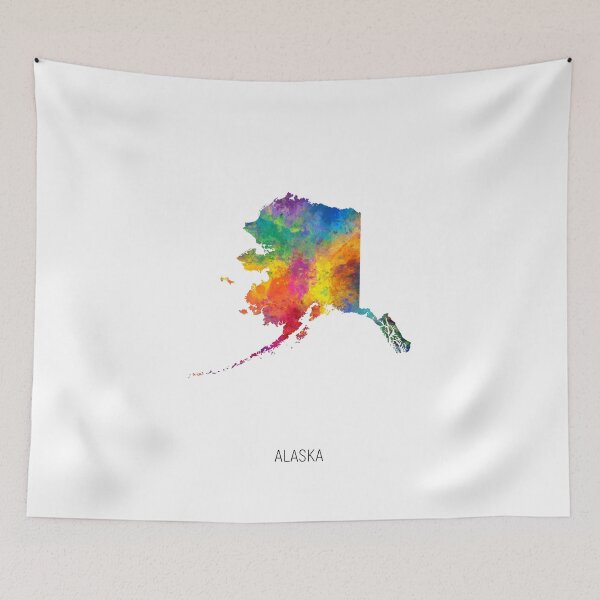 Item preview, Alaska Watercolor Map designed and sold by ArtPrints.