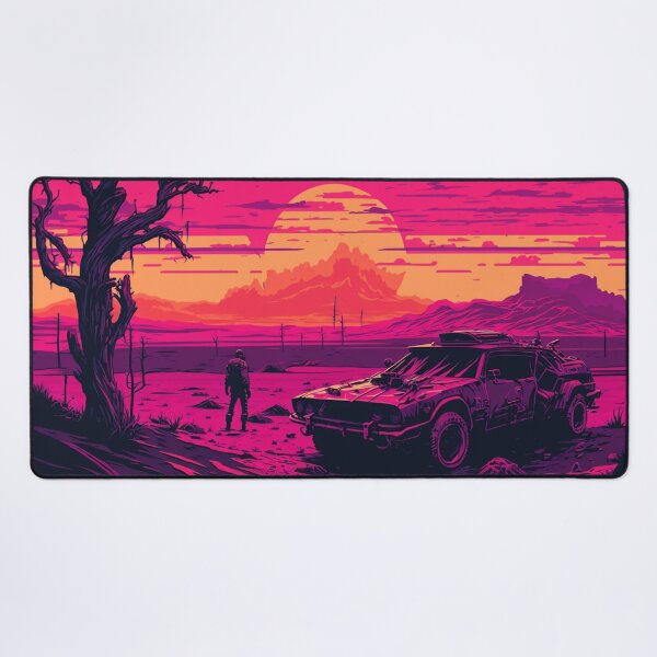 Item preview, 80s Retro-Futuristic Car In The Wastelands designed and sold by Nightarcade.