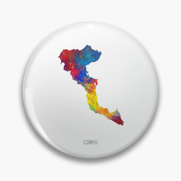 Artikelvorschau, Corfu Watercolor Map entworfen und verkauft von ArtPrints.