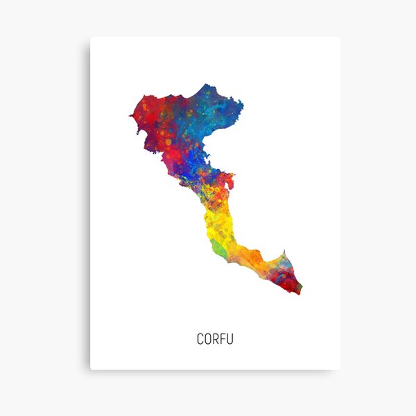 Item preview, Corfu Watercolor Map designed and sold by MICHAEL TOMPSETT.