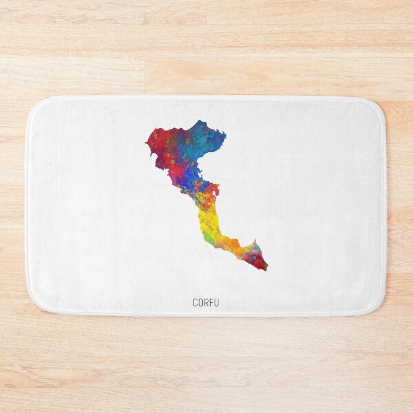 Artikelvorschau, Corfu Watercolor Map entworfen und verkauft von ArtPrints.