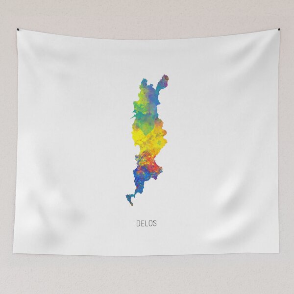Item preview, Delos Watercolor Map designed and sold by ArtPrints.