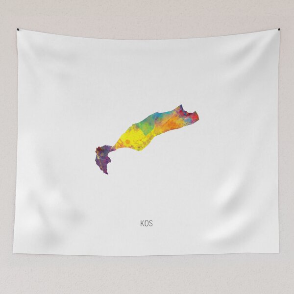 Item preview, Kos Watercolor Map designed and sold by ArtPrints.