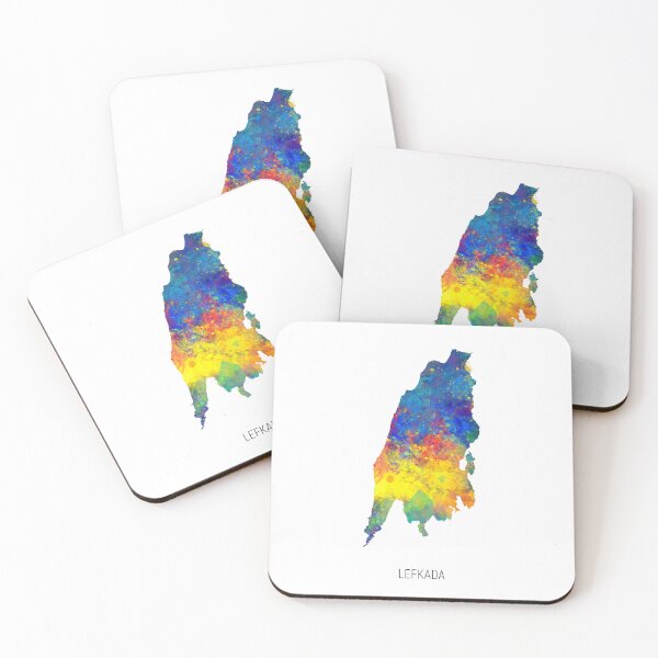 Item preview, Lefkada Watercolor Map designed and sold by ArtPrints.