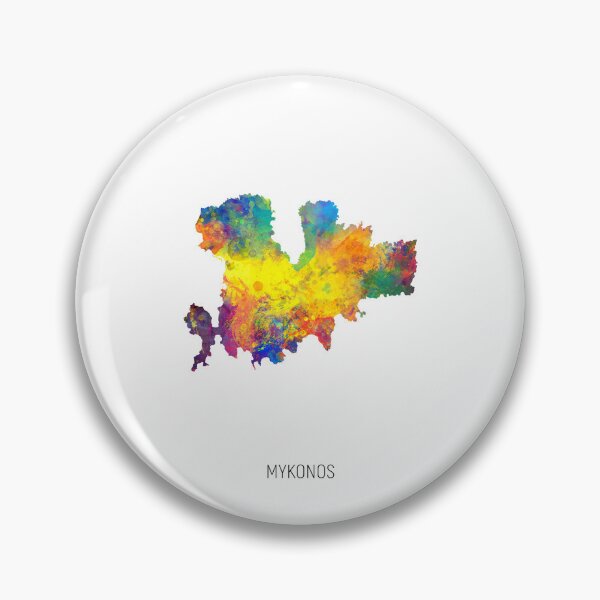 Artikelvorschau, Mykonos Watercolor Map entworfen und verkauft von ArtPrints.