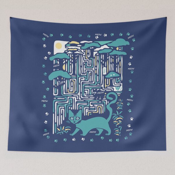 Item preview, Lost kittens teal designed and sold by Chrisseee.