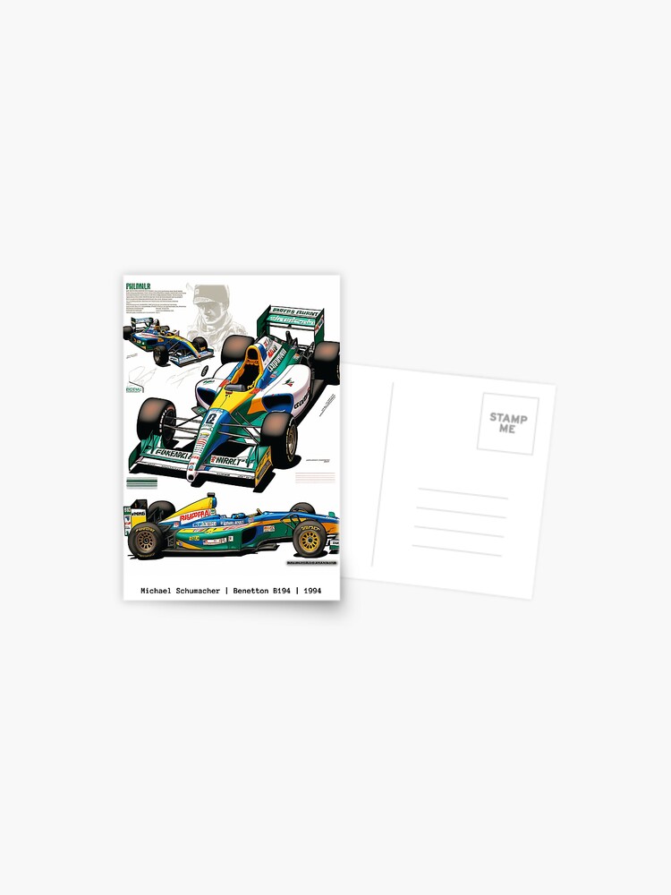 Michael Shumacher | Vintage | 1994 | Formula one | F1 Car Art | Benetton  B194 | Art | Gift | Postcard