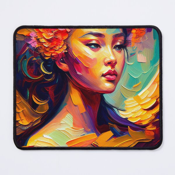 Item preview, Devine Asian Goddess | Palette Knife Oil Digital Painting designed and sold by VividViews.