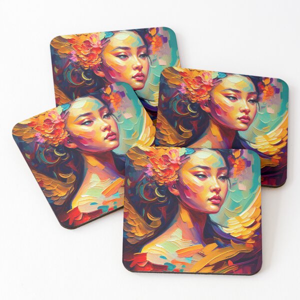 Item preview, Devine Asian Goddess | Palette Knife Oil Digital Painting designed and sold by VividViews.