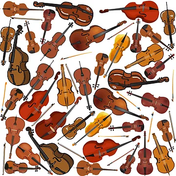 Artwork thumbnail, Orchestra String Instrument Pattern by OldSoulInspired