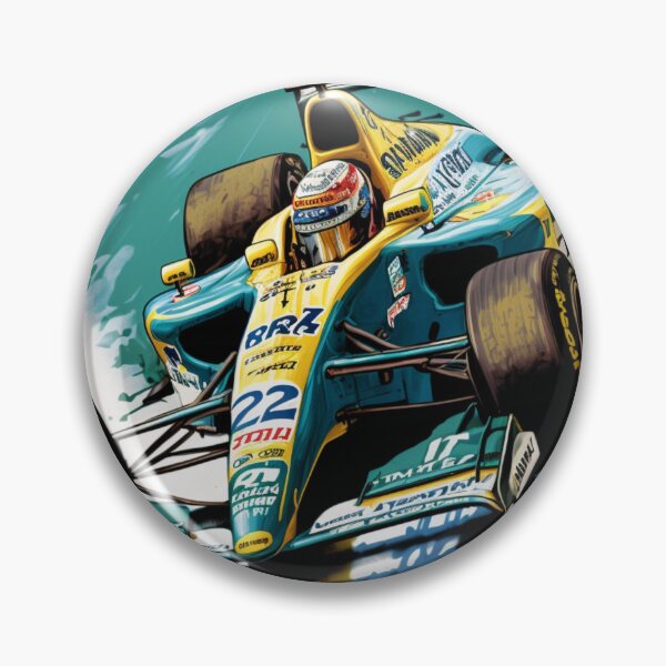 Item preview, Giancarlo Fisichella Vintage 2000 Benetton B200 F1 Watercolour Painting Print  designed and sold by PicTechNowArt.