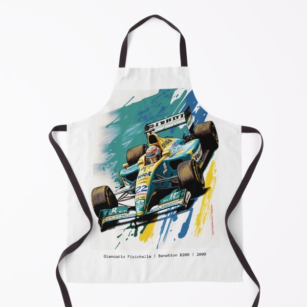 Item preview, Giancarlo Fisichella Vintage 2000 Benetton B200 F1 Watercolour Painting Print designed and sold by PicTechNowArt.