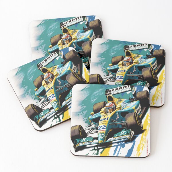 Item preview, Giancarlo Fisichella Vintage 2000 Benetton B200 F1 Watercolour Painting Print  designed and sold by PicTechNowArt.