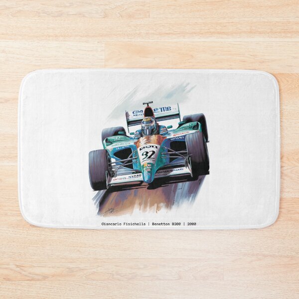 Item preview, Giancarlo Fisichella Vintage 2000 Benetton B200 F1 Watercolour Painting Print  designed and sold by PicTechNowArt.
